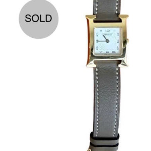 HERMES HEURE H DOUBLE-TOUR ETOUPE WATCH