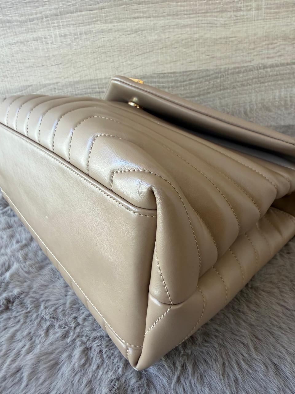 YSL LOULOU BEIGE LARGE GRAINED CALFSKIN - Image 6