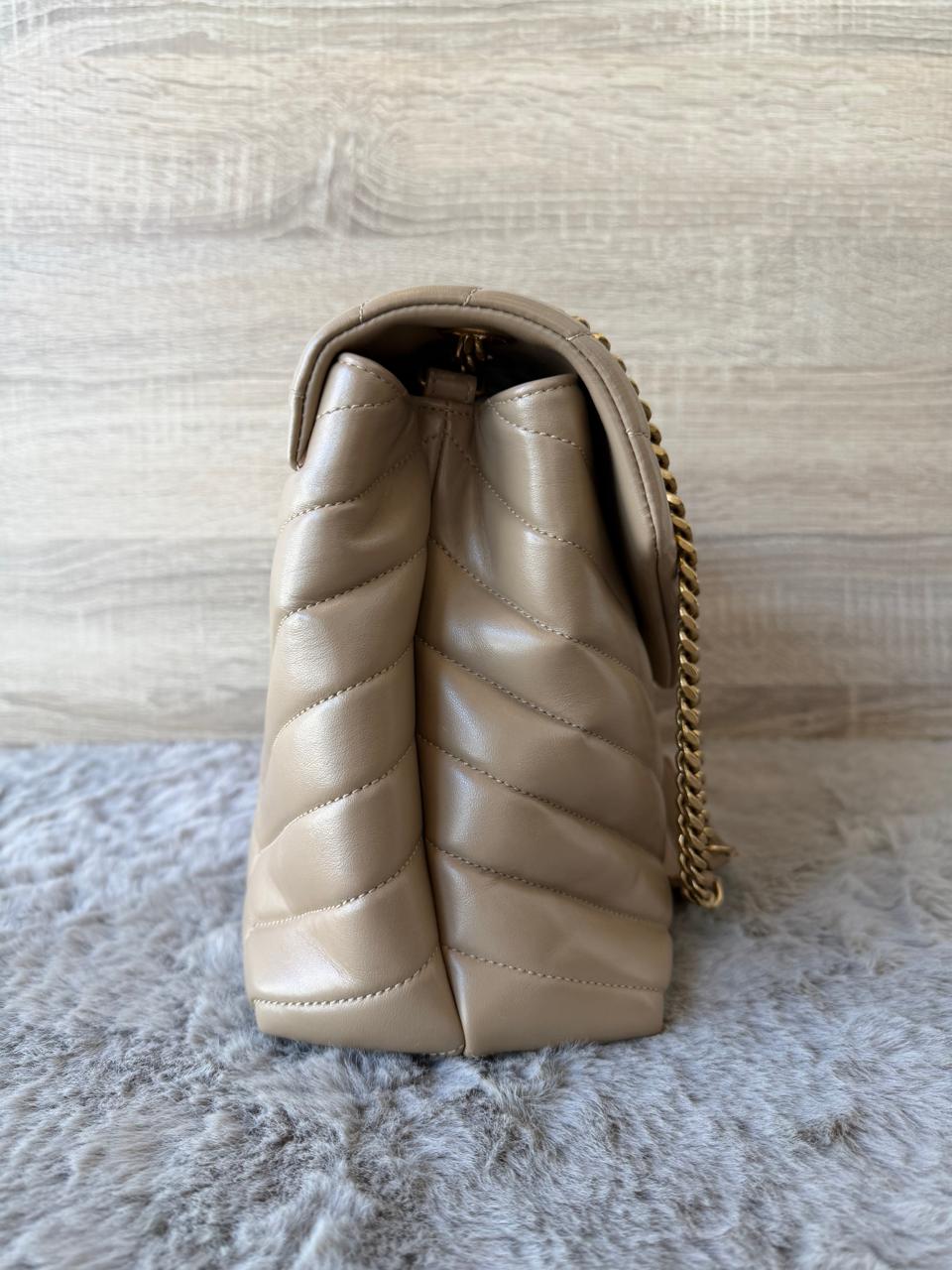 YSL LOULOU BEIGE LARGE GRAINED CALFSKIN - Image 3